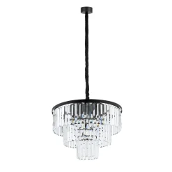 Riippuvalaisin Cristal, läpinäkyvä/musta, Ø 56 cm