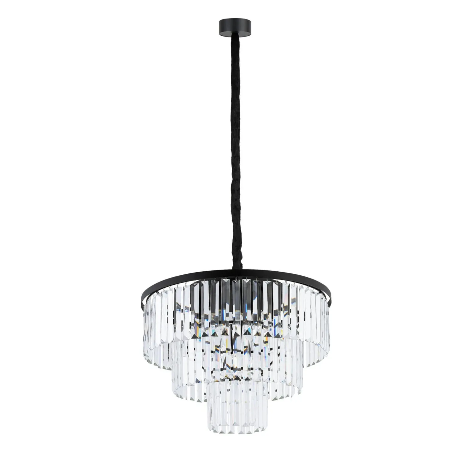 Riippuvalaisin Cristal, läpinäkyvä/musta, Ø 56 cm