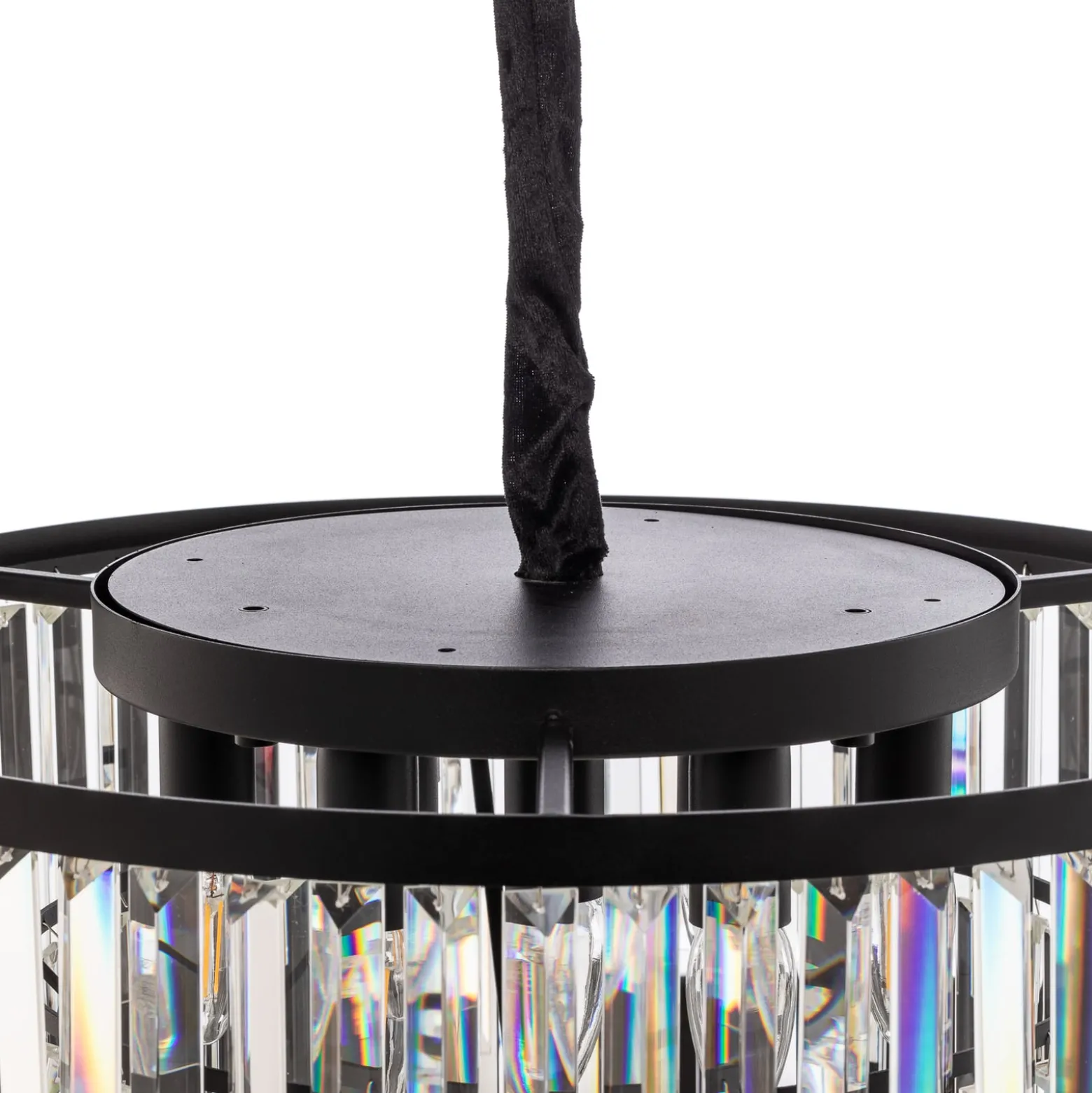 Riippuvalaisin Cristal, läpinäkyvä/musta, Ø 56 cm