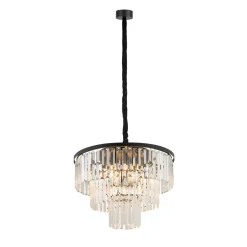 Riippuvalaisin Cristal, läpinäkyvä/musta, Ø 56 cm