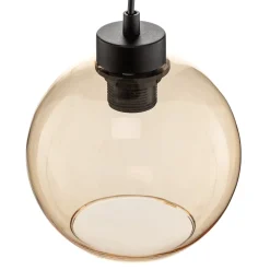 Riippuvalaisin Cubus, Ø 50 cm, 3-lamppuinen, kirkas/hunajainen ruskea, lasi