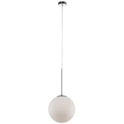 Riippuvalaisin Dione, 1-lamppuinen, valkoinen/kromi 30 cm