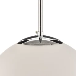 Riippuvalaisin Dione, 1-lamppuinen, valkoinen/kromi 30 cm