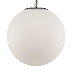 Riippuvalaisin Dione, 1-lamppuinen, valkoinen/kromi 30 cm