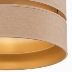 Riippuvalaisin Duo, beige/kulta, Ø40cm, 1-lamppuinen