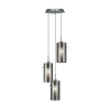 Riippuvalaisin Duo 2 savulasi/kromi pyöreä 3-lamp.