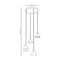 Riippuvalaisin Elit, 4-lamppuinen, Ø 30 cm, musta, metalli, GX53