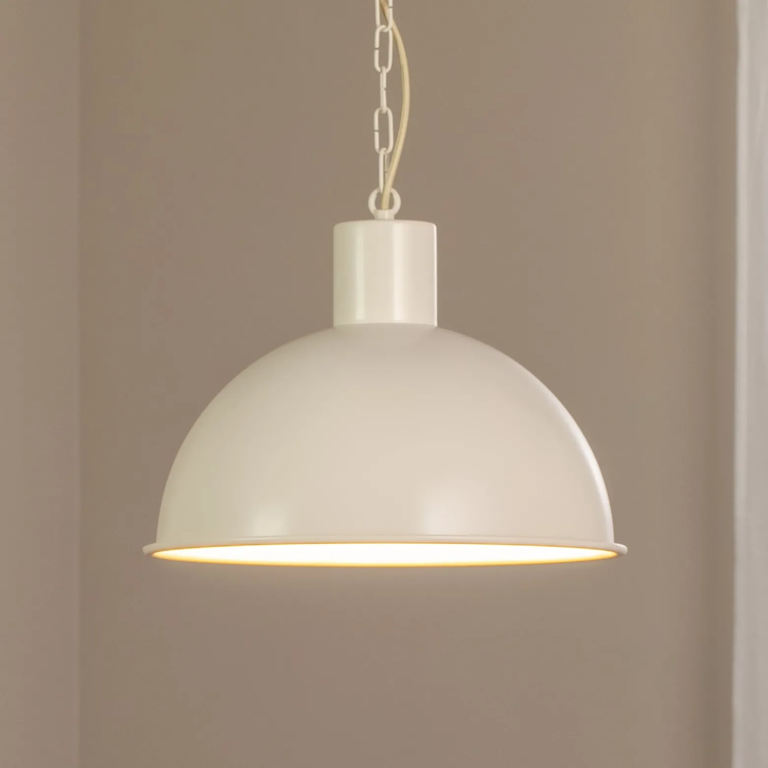 Riippuvalaisin Emoti, beige, 1-lamppuinen, Ø 38 cm