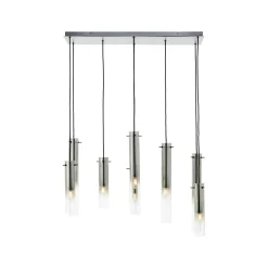 Riippuvalaisin Glasini, pituus 80 cm, savunharmaa, 8-lamppuinen, lasia