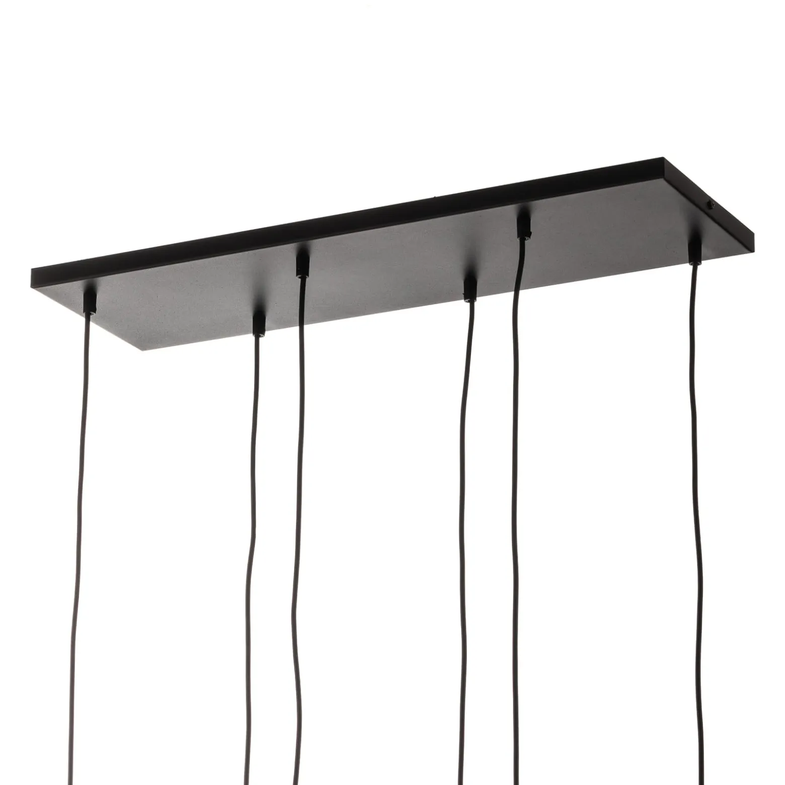Riippuvalaisin Glassy, 6-lamppuinen, grafiitti/keltainen/kirkas, lasi, 75 cm
