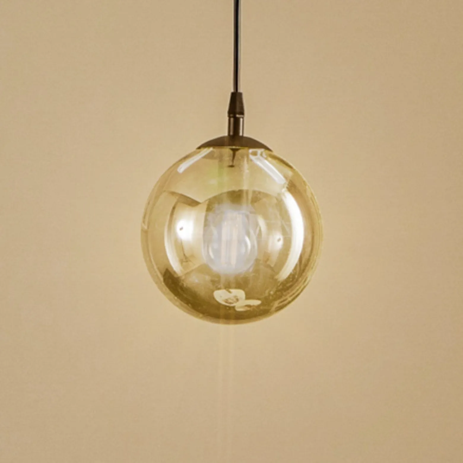 Riippuvalaisin Glassy, musta, grafiitti, lasi, Ø 14 cm, E14