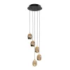 Riippuvalaisin Golden Egg, meripihka/kulta Ø 30 cm 5-valo lasi/metalli