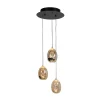 Riippuvalaisin Golden Egg, meripihka/kulta Ø 25 cm 3-valo lasi/metalli