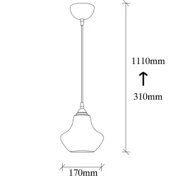 Riippuvalaisin Gold 050, kulta-läpinäkyvä, lasi, Ø 17 cm