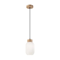 Riippuvalaisin Harmony, Ø 14 cm, valkoinen/tammi, lasi/puu