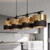 Riippuvalaisin Hilton, musta/kulta, 4-lamppuinen