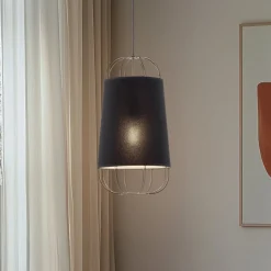 Riippuvalaisin Lantern small, tekstiili, metalli, musta