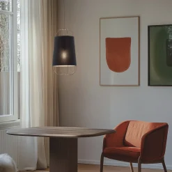 Riippuvalaisin Lantern small, tekstiili, metalli, musta