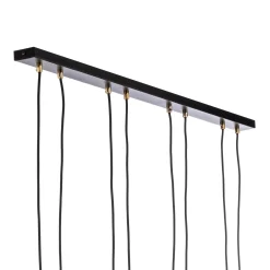 Riippuvalaisin Linear, musta/kirkas, 4-lamppuinen