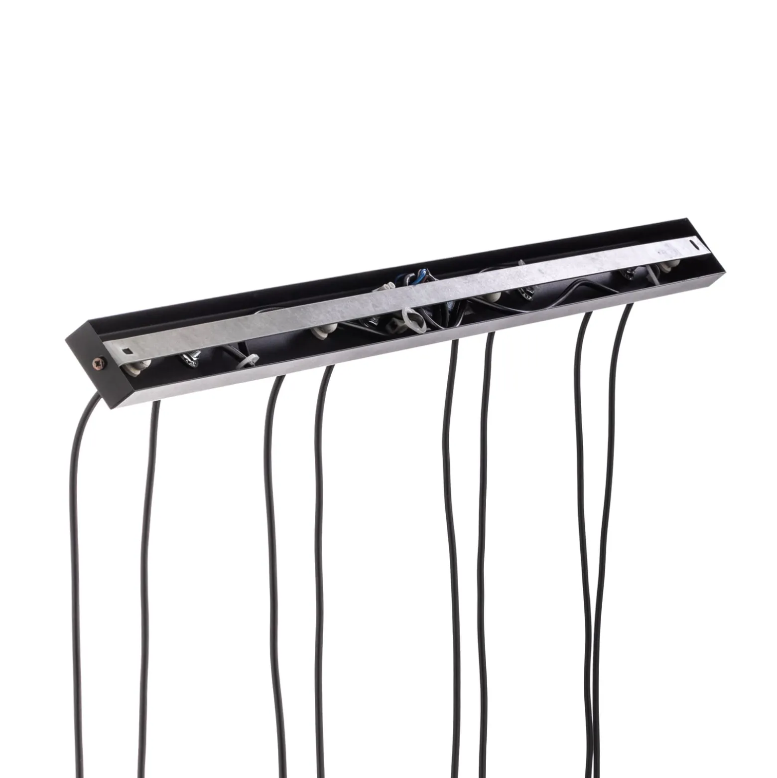 Riippuvalaisin Linear, musta/kirkas, 4-lamppuinen