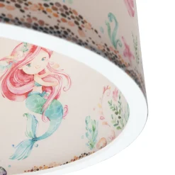Riippuvalaisin 25/40 merenneitoja, Ø 38 cm, värikäs, E27