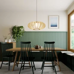Riippuvalaisin Modern A L puusäleillä, Ø 60 cm
