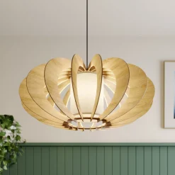 Riippuvalaisin Modern A L puusäleillä, Ø 60 cm