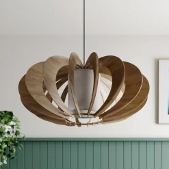 Riippuvalaisin Modern A L puusäleillä, Ø 60 cm