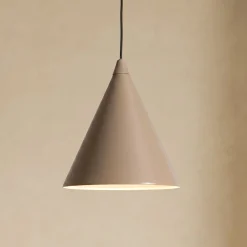 Riippuvalaisin, muoto, beige, metalli, halkaisija 24 cm, kartio, E27