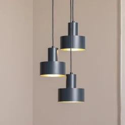 Riippuvalaisin Rif 3, antrasiitti, pyöreä, 3-lamppuinen, Ø 33 cm