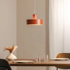 Riippuvalaisin Rif M, tiilenpunainen, 1-lamppuinen, Ø 25 cm, teräs