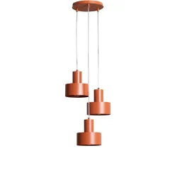 Riippuvalaisin Rif 3, tiilenpunainen, pyöreä, 3-lamppuinen, Ø 33 cm