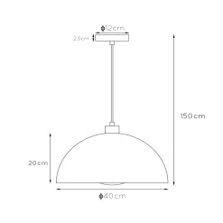 Riippuvalaisin Siemon terästä. Ø40 cm okra