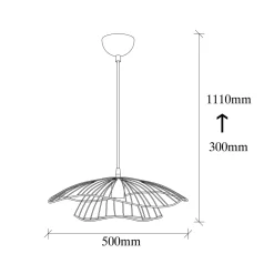 Riippuvalaisin Tel 6500 Ø50cm musta