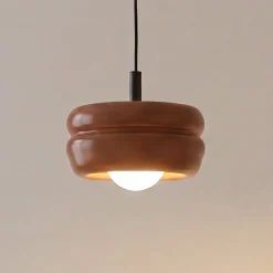 Riippuvalaisin Tina, terrakotta/opaali, lasi, Ø 19 cm