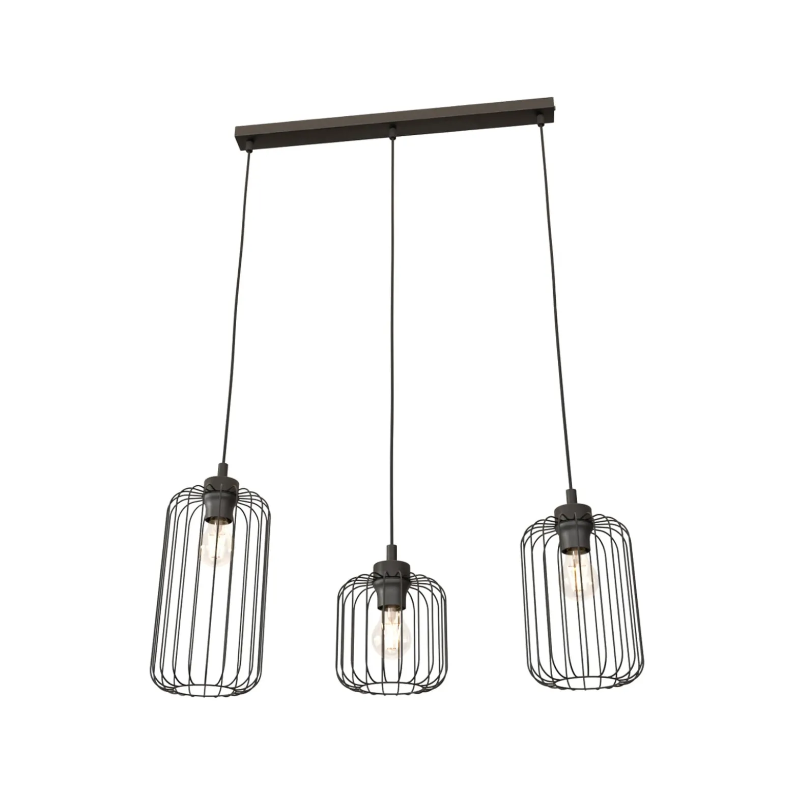 Riippuvalaisin Vander, 3-lamppuinen, 60 cm, musta, metalli, E27