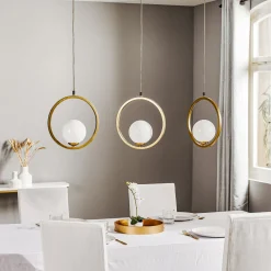 Riippuvalaisin Vienna, opaali, messinki, 3-lamppuinen