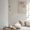 Riippuvalo AYD, beige, köysi, korkeus 70 cm, E27, käsintehty