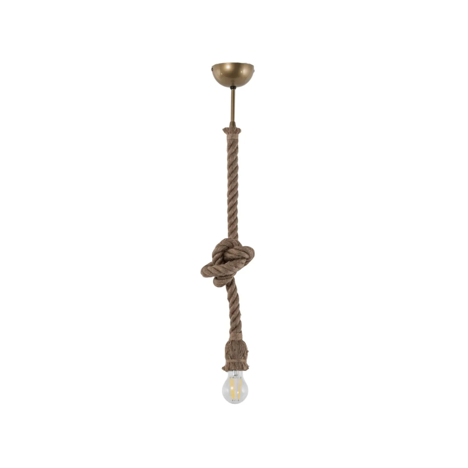 Riippuvalo AYD, beige, köysi, korkeus 70 cm, E27, käsintehty