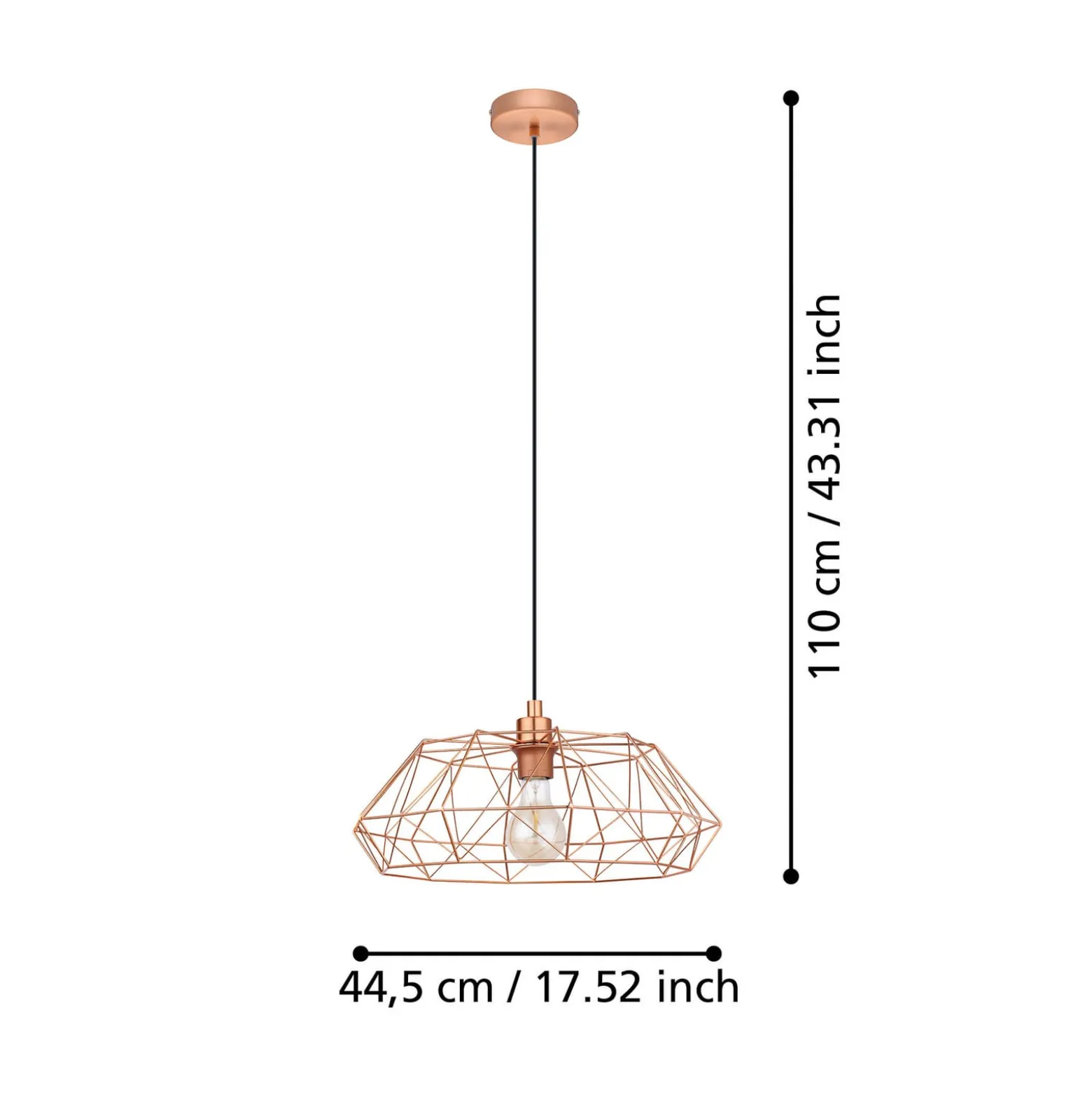 Riippuvalo Carlton 2, kupari Ø 45,5 cm
