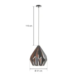 Riippuvalo Carlton musta-kupari Ø 31 cm