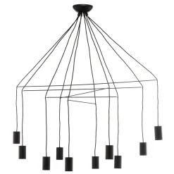 Riippuvalo Imbria, 10-lamppuinen, pituus 126 cm, musta