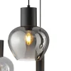 Riippuvalo Ligari, musta/savuharmaa, pituus 126 cm, lasi
