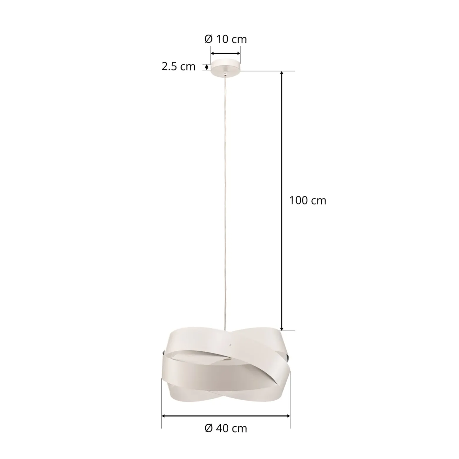 Riippuvalo Tornado Ø 40 cm valkoinen