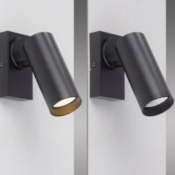 RIK-seinäkohdevalaisin, musta, 1-lamppuinen, 20 cm, metallia, GU10-LED