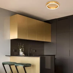 Ringlux LED-kattovalaisin, kullanvärinen, Ø 32 cm, metallia