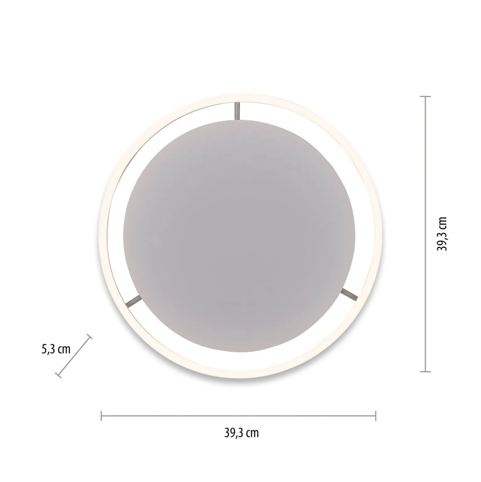 Ritus-LED-kattovalaisin, halkaisija 39,3 cm, alumiini, porrastettu