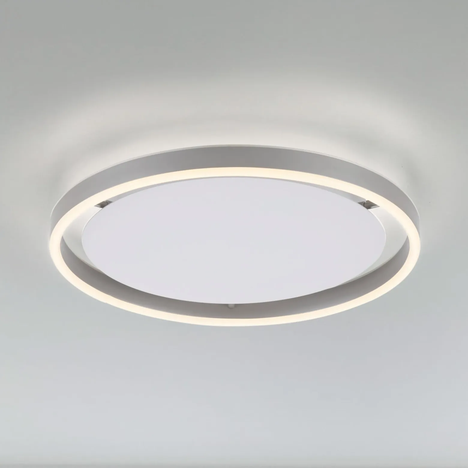 Ritus-LED-kattovalaisin, halkaisija 39,3 cm, alumiini, porrastettu