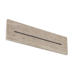 Rojas-LED-seinävalaisin, beige/valkoinen, travertiini, leveys 40 cm