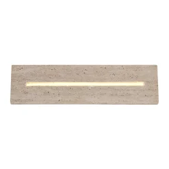 Rojas-LED-seinävalaisin, beige/valkoinen, travertiini, leveys 40 cm